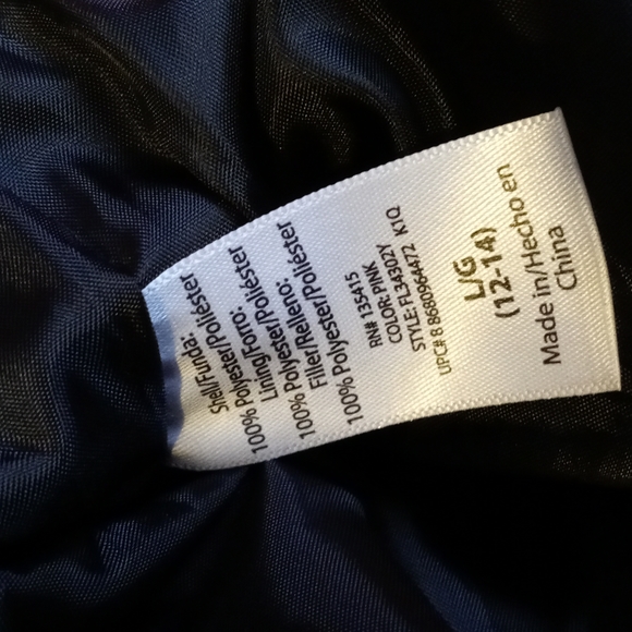 "FADED GLORY" HoT Pink/black zip up vest w/ pockets Size: L 12/14 - Picture 8 of 8